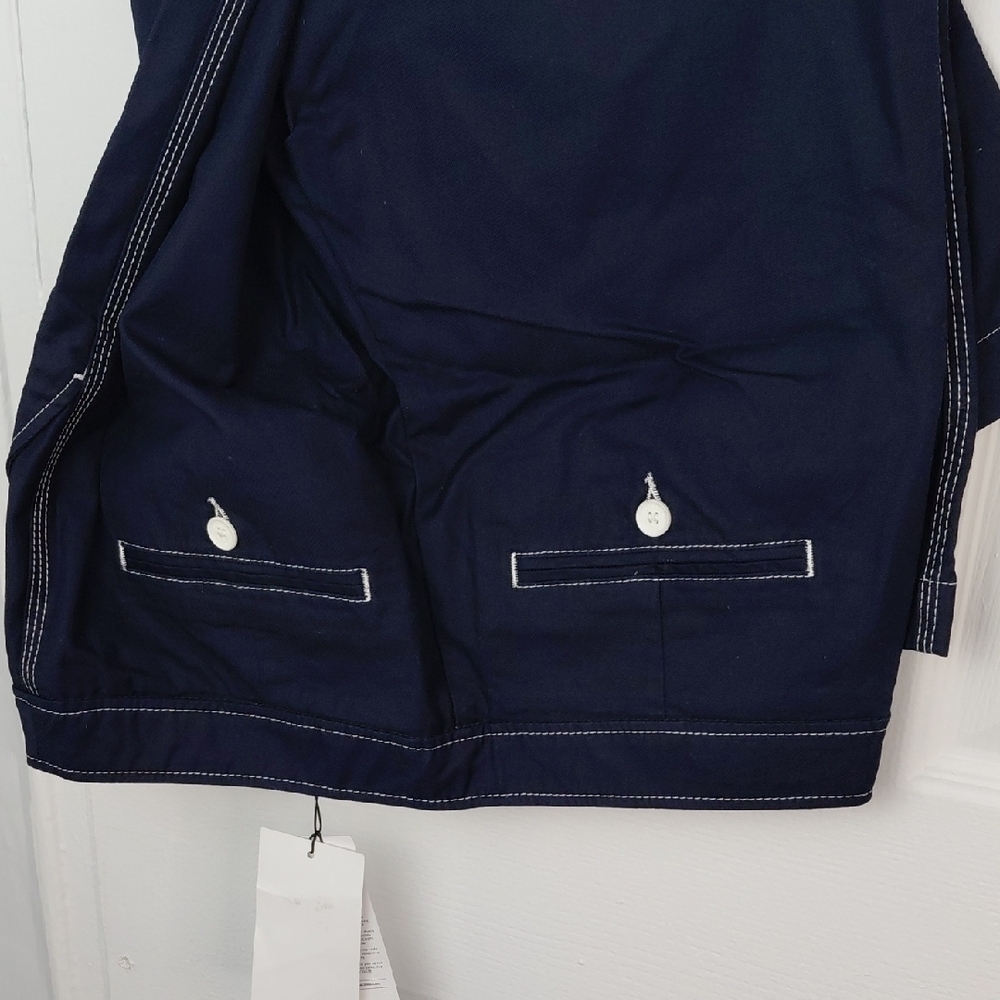Lacoste Dark Blue Trousers with White Stitching - Picture 4 of 6